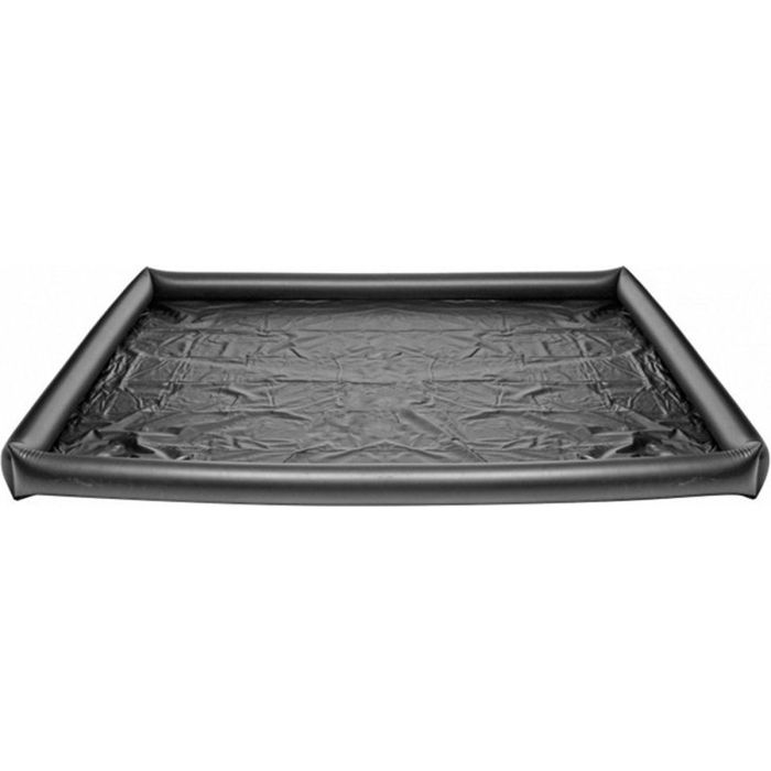 Sort oppustelig massageflade klar til brug
