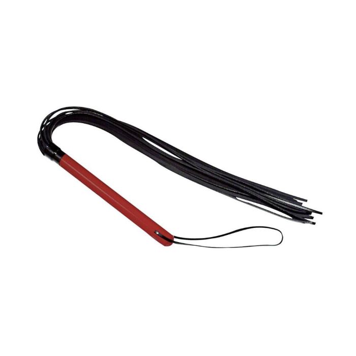 Zado Läderpiska Med Rött Trähandtag